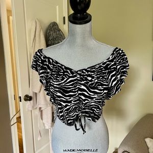 Zara Black and white striped top